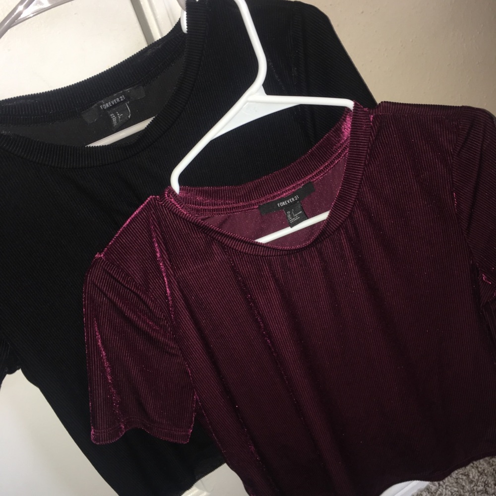 suede black and burgundy shirt .